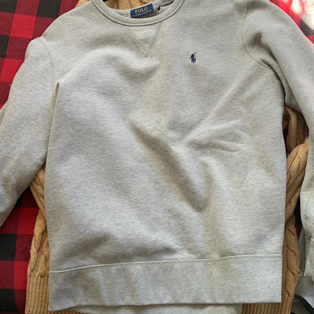 Gray polo sweatshirt
